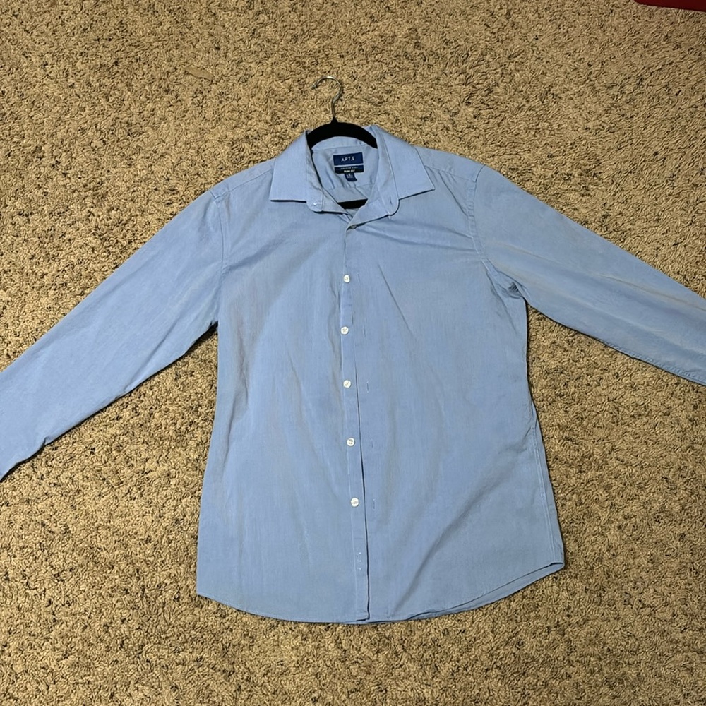 Men’s baby blue Long sleeve dress shirt